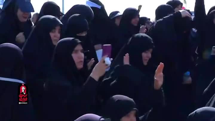 شعار خونخواهی مردم عزادار در مراسم وداع با رهبر شهید